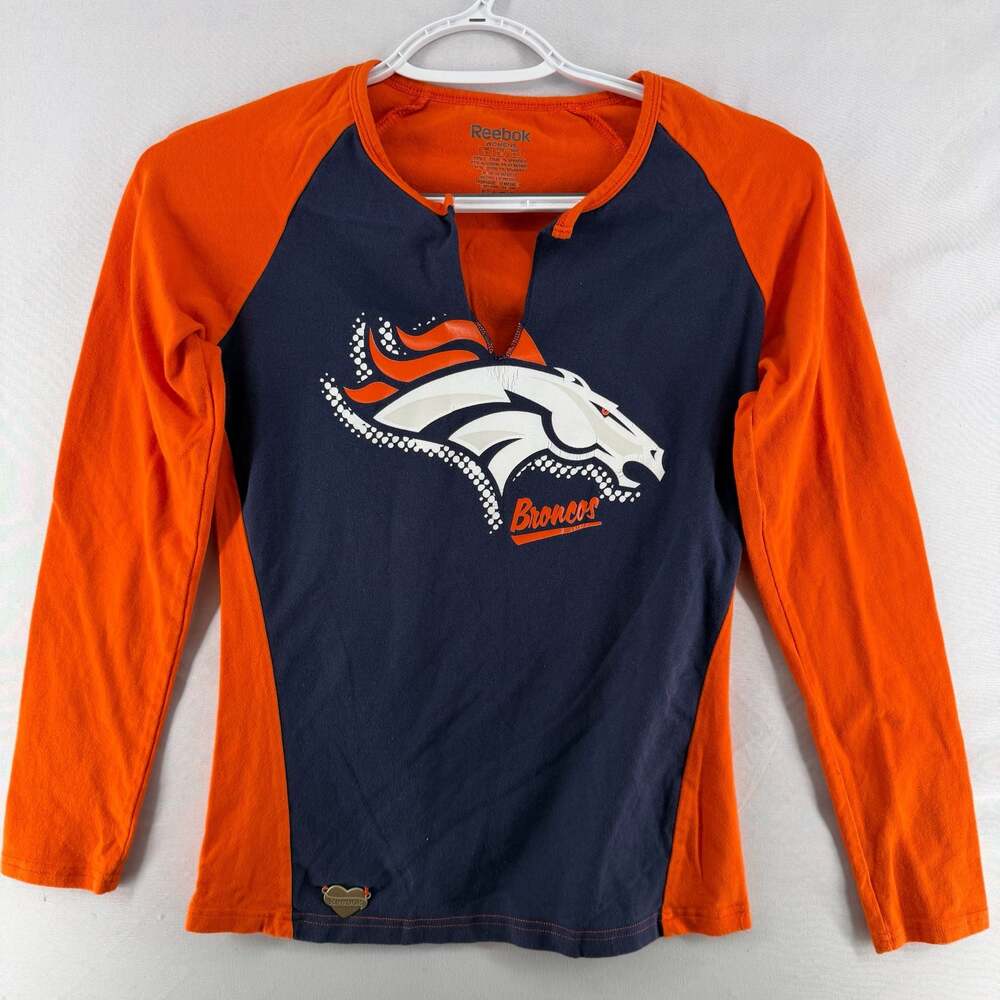 1429 Reebok Women's Denver Broncos Long Sleeve Raglan T-Shirt